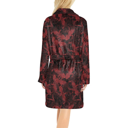 Gecko Pattern Print Design 04 Women's Fleece Robe