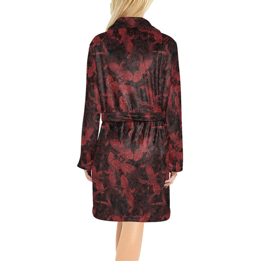 Gecko Pattern Print Design 04 Women's Fleece Robe