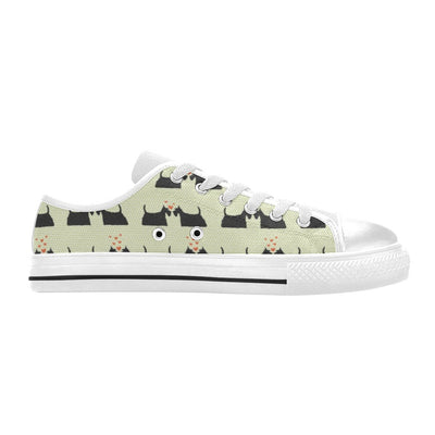 Scottish Terriers Print Design LKS304 Women's White Low Top Shoes