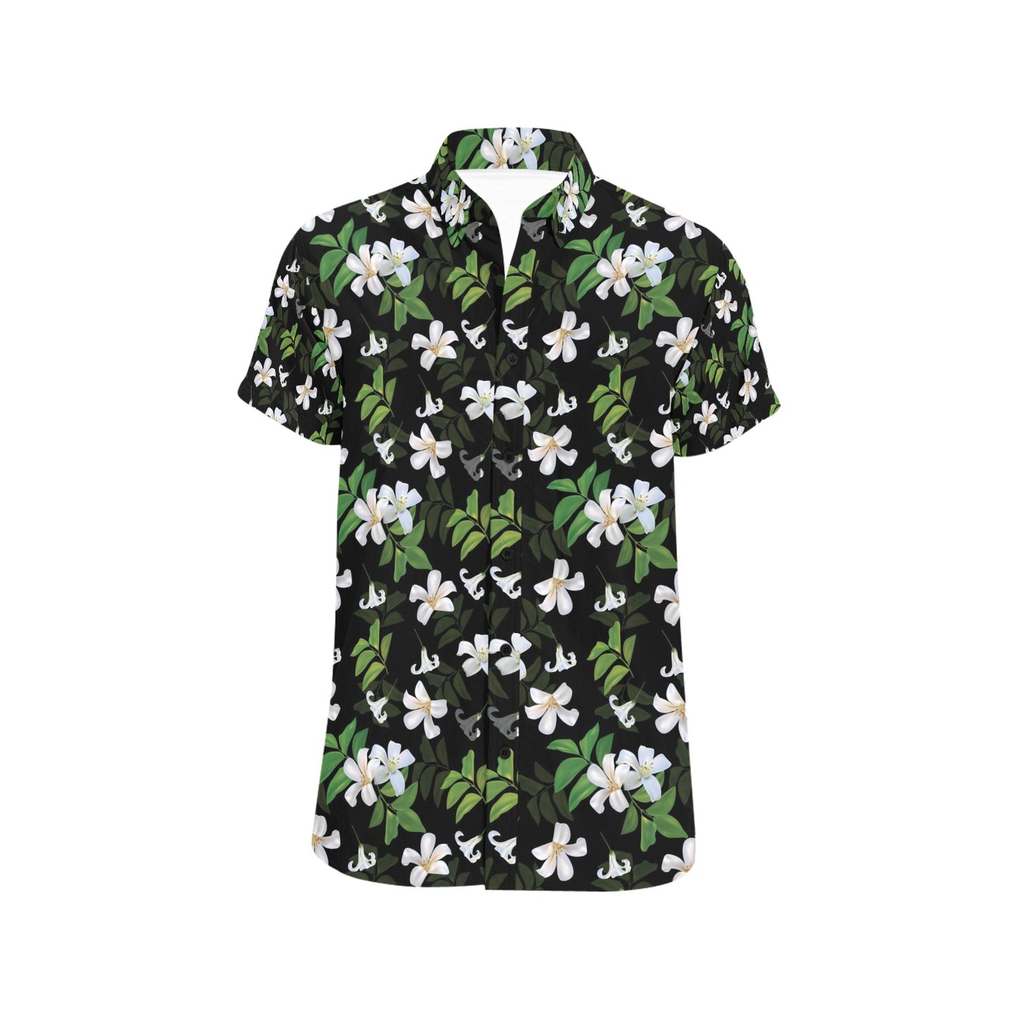 Sampaguita Print Design LKS301 Men Short Sleeve Button Up Shirt