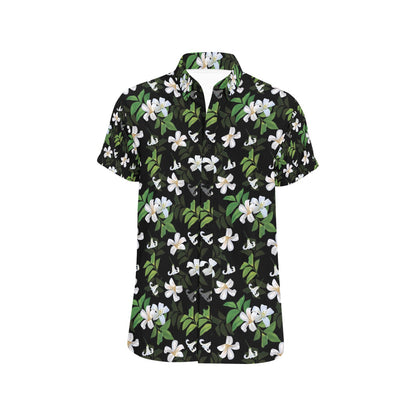 Sampaguita Print Design LKS301 Men Short Sleeve Button Up Shirt