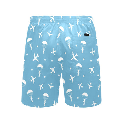 Skydiver Print Design LKS303 Men's Swim Trunks Beach Shorts