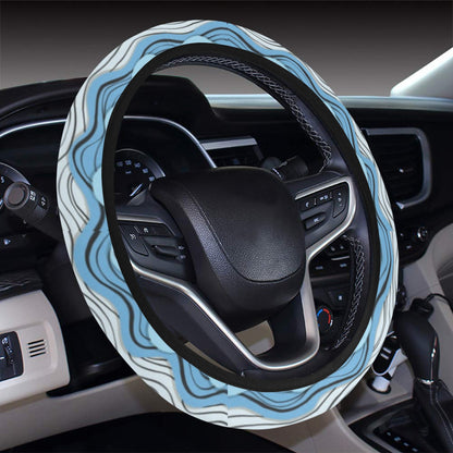 Wave Print Design LKS301 Steering Wheel Cover with Elastic Edge