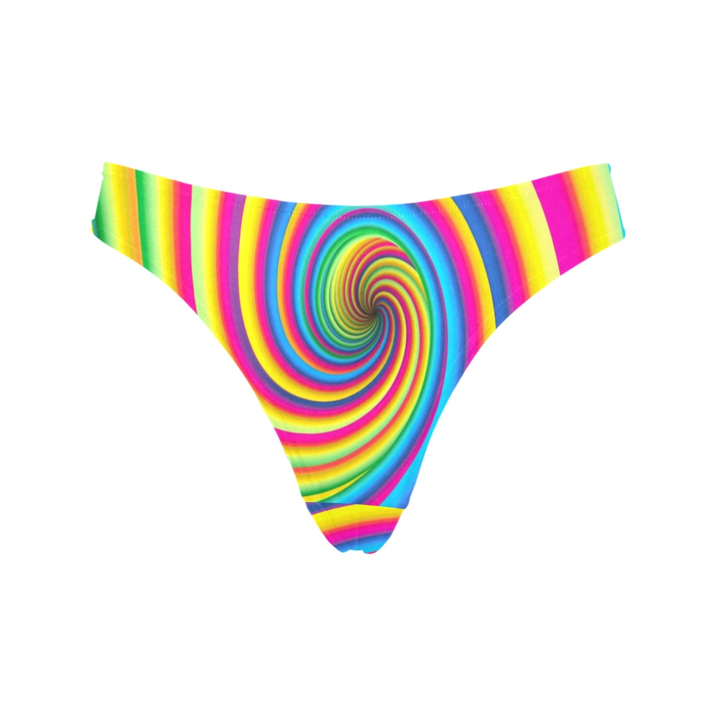 Vortex Twist Swirl Rainbow Design Women's Thongs