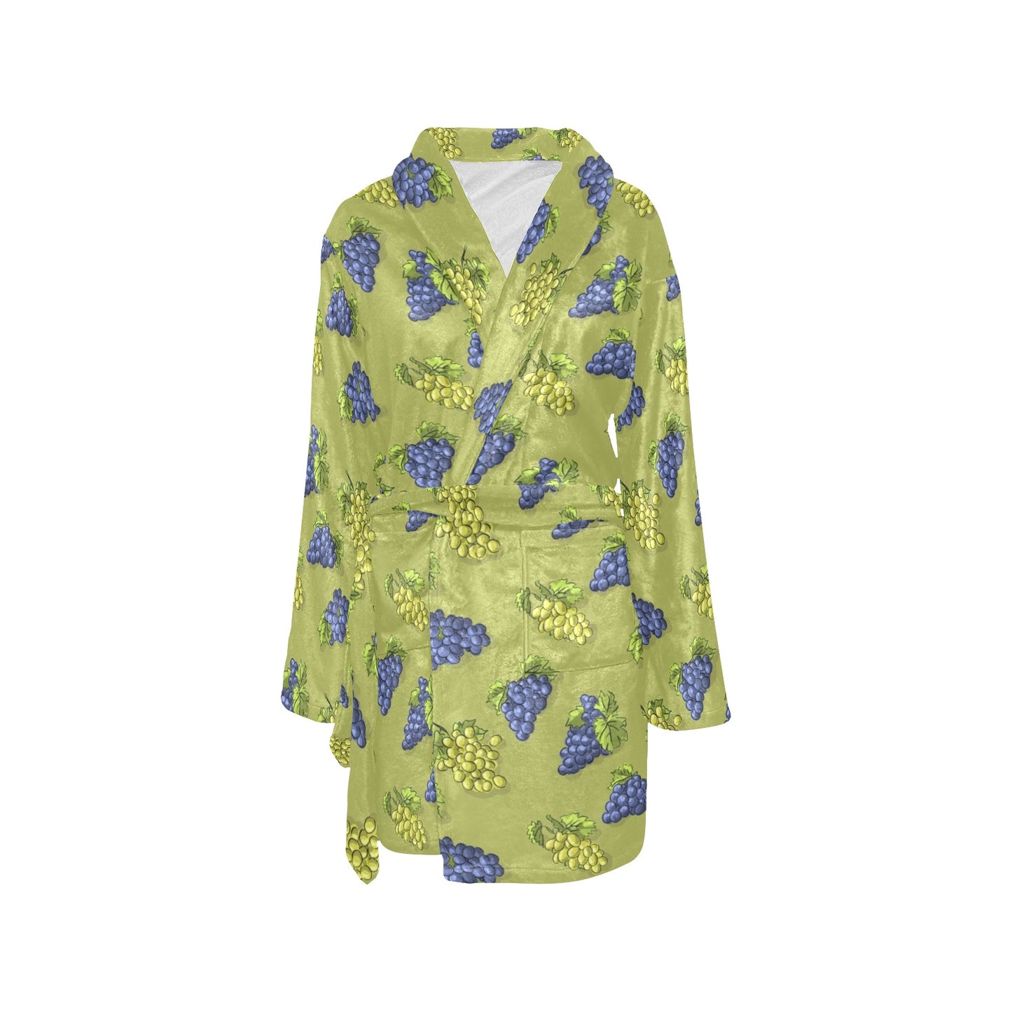 Grape Pattern Print Design GP08 Women's Fleece Robe