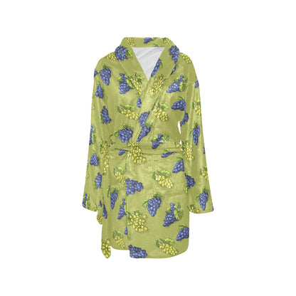 Grape Pattern Print Design GP08 Women's Fleece Robe