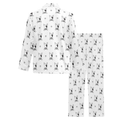 Bull Terriers Pattern Print Design 06 Men's Long Pajama Set