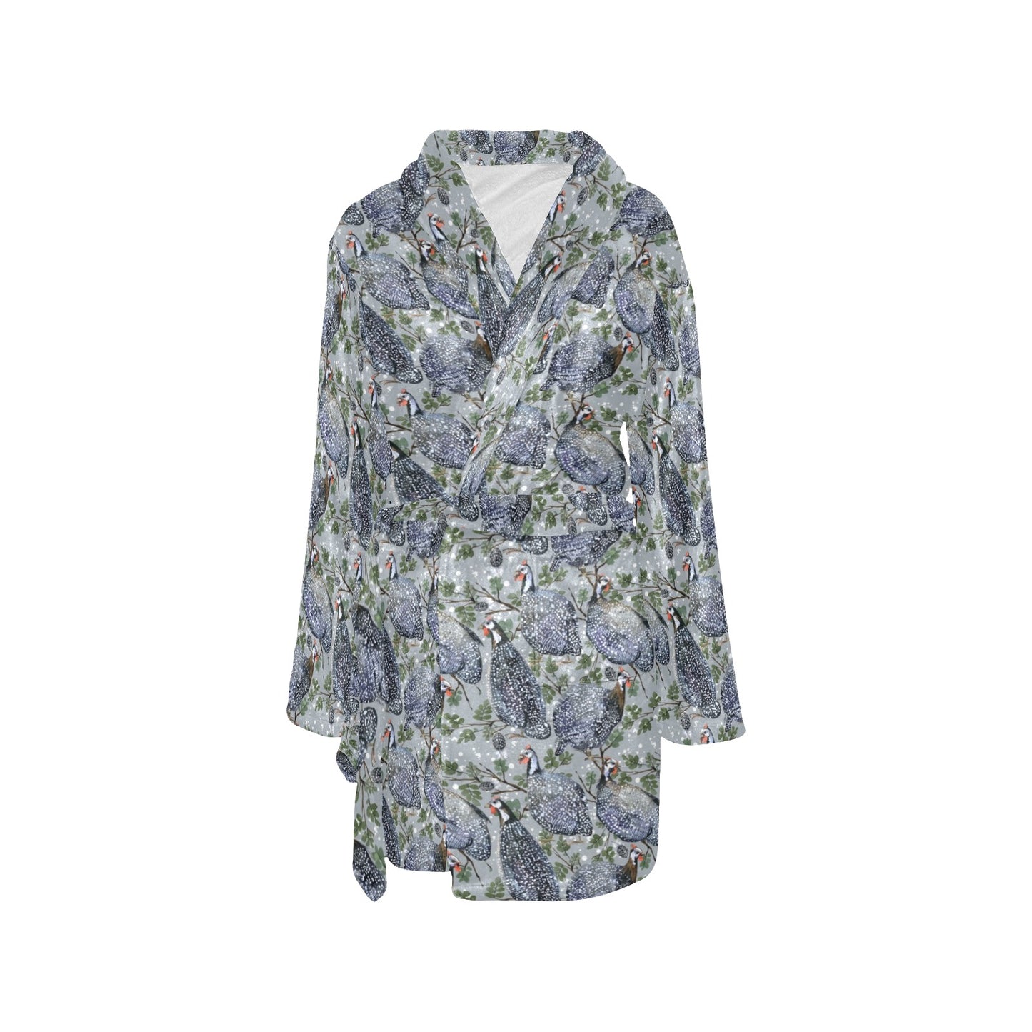 Guinea Fowl Print Design LKS402 Women's Fleece Robe
