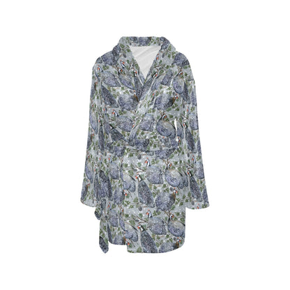 Guinea Fowl Print Design LKS402 Women's Fleece Robe