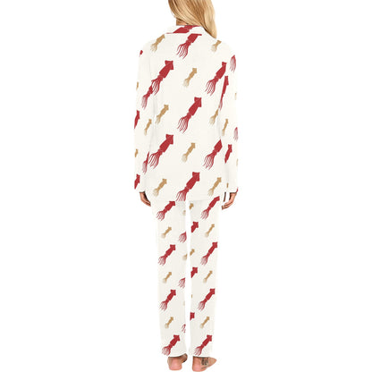 Giant Squid Pattern Print Design 01 Women's Long Pajama Set