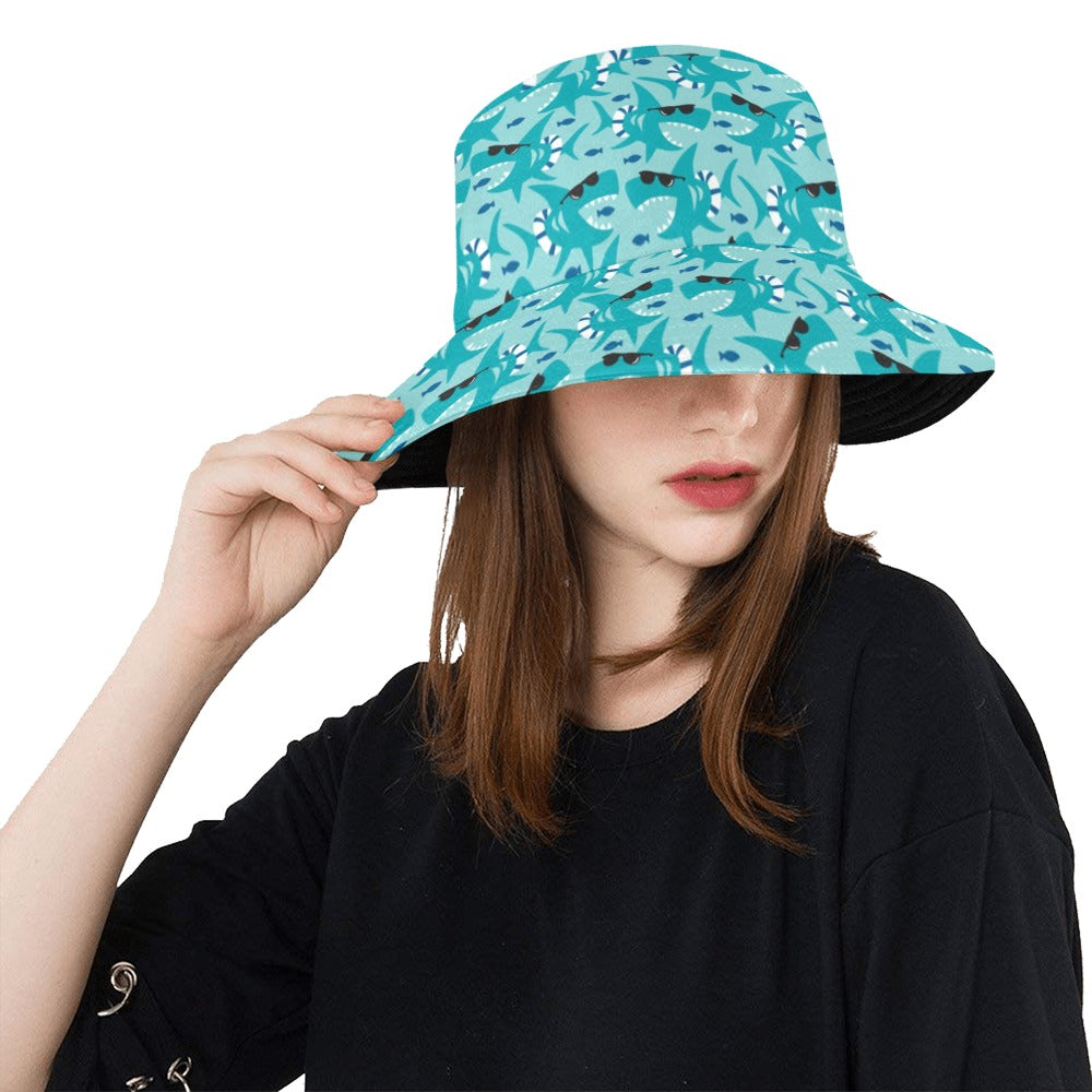 Shark Cute Print Design LKS302 Unisex Bucket Hat