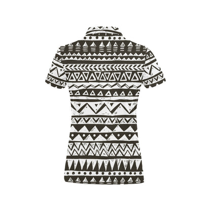 Hand draw Tribal Aztec Women's Polo Shirt
