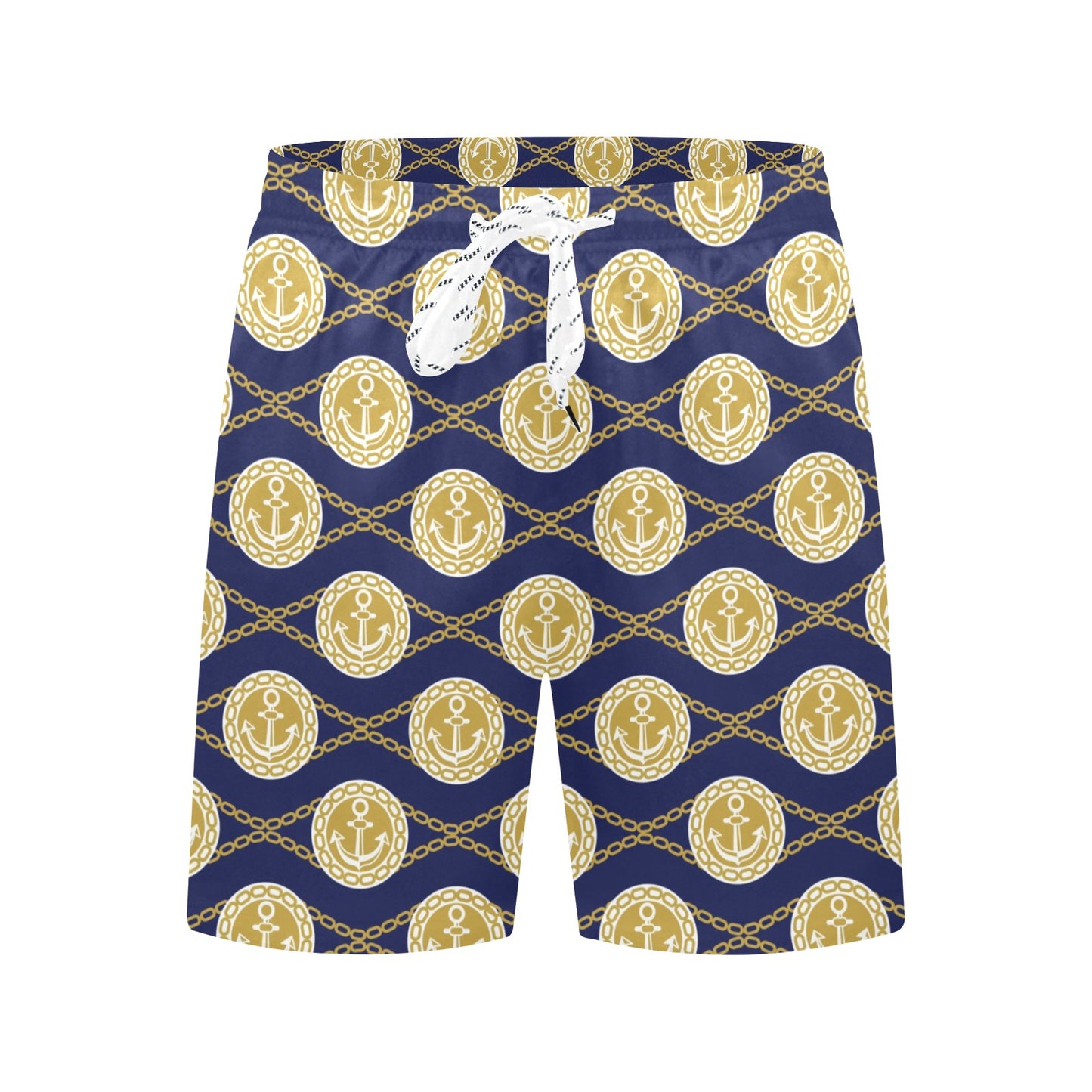 Anchor Luxury Pattern Men's Swim Trunks Beach Shorts
