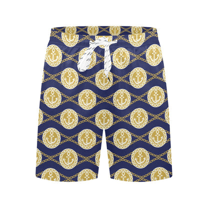 Anchor Luxury Pattern Men's Swim Trunks Beach Shorts