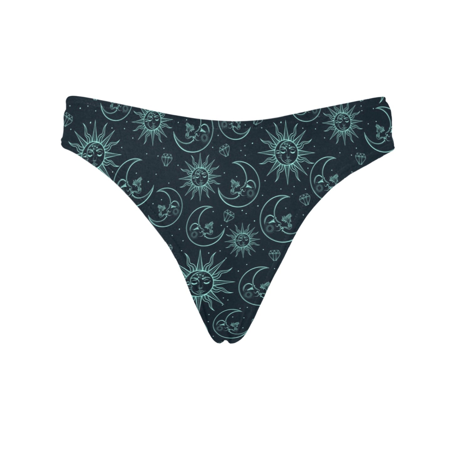 Sun Moon Magic Design Themed Print Women's Thongs