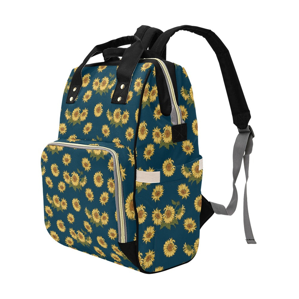 Sunflower Print Design LKS305 Diaper Bag Backpack