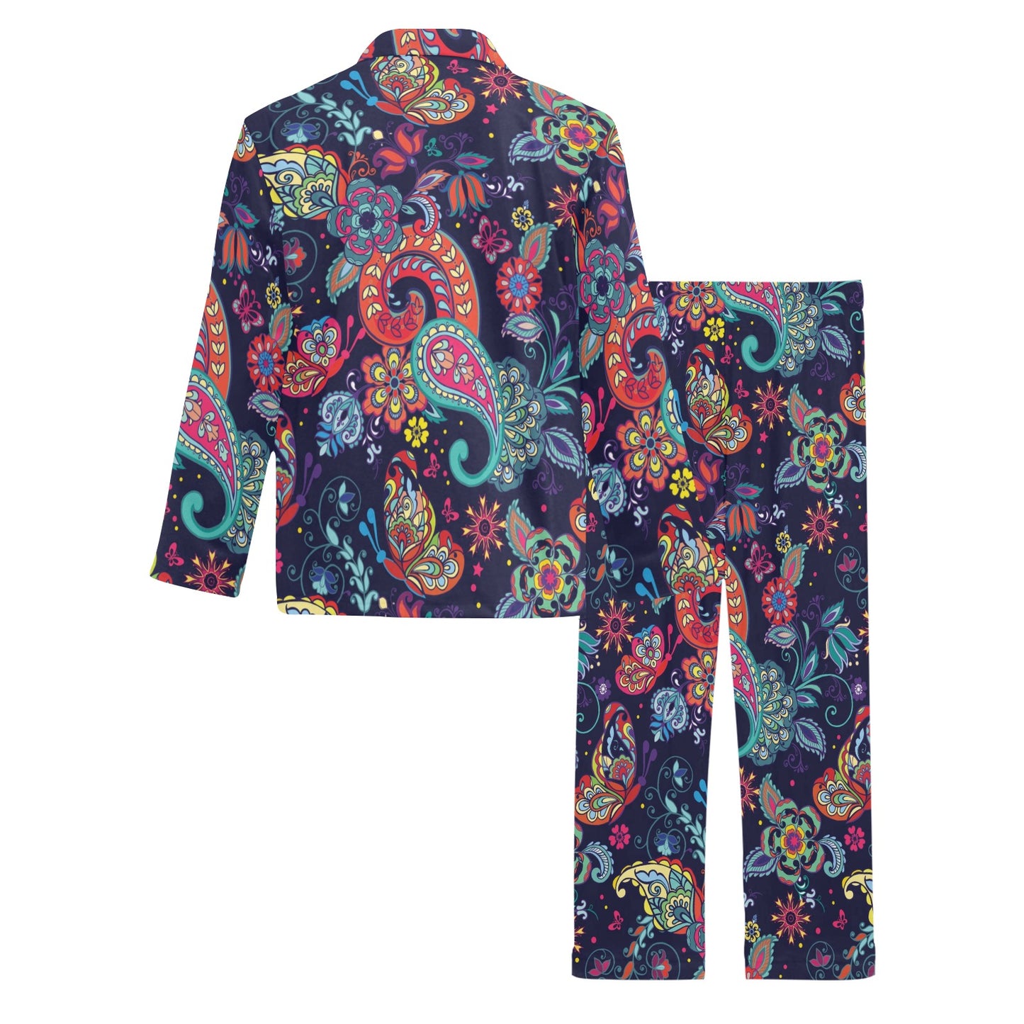 Paisley Boho Pattern Print Design A06 Men's Long Pajama Set