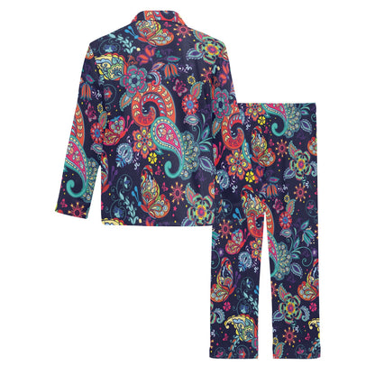 Paisley Boho Pattern Print Design A06 Men's Long Pajama Set