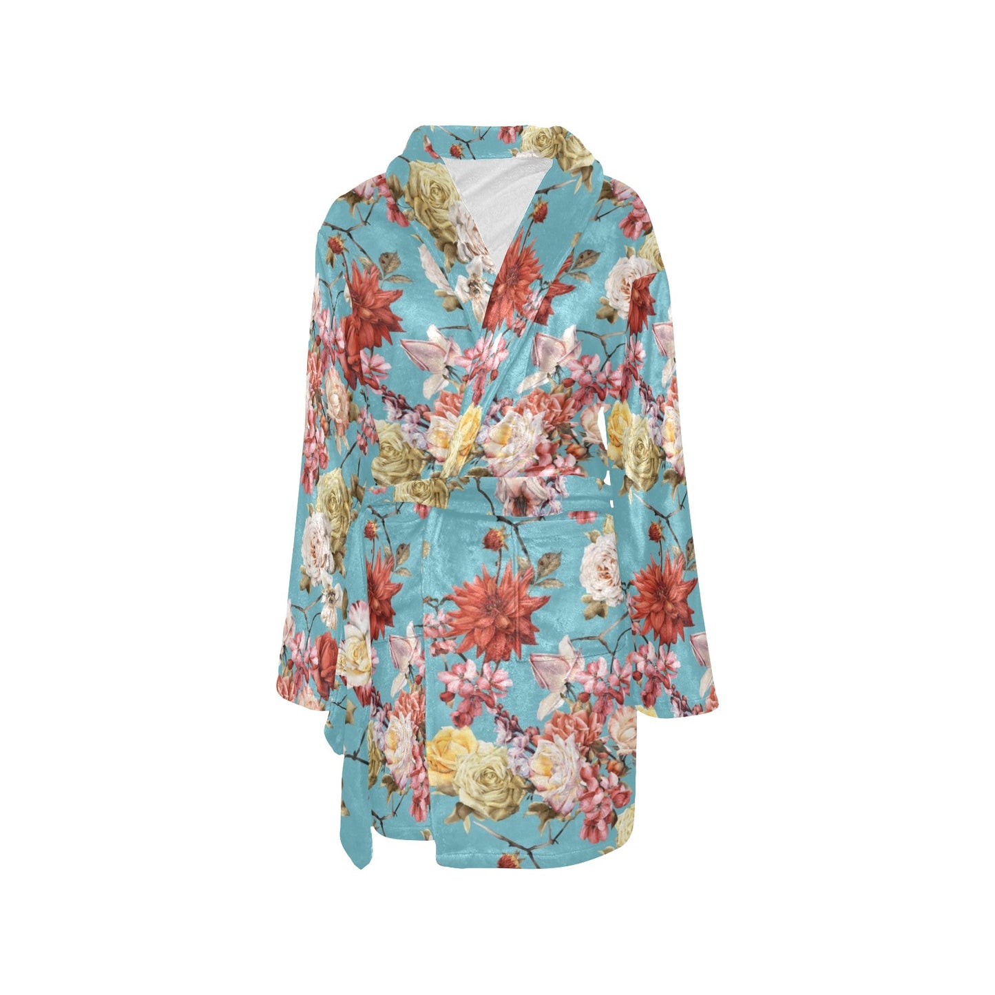 Summer Floral Pattern Print Design SF05 Women's Fleece Robe