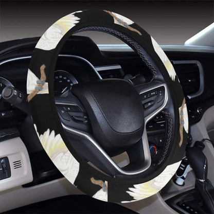 Cockatoo Print Design LKS402 Steering Wheel Cover with Elastic Edge
