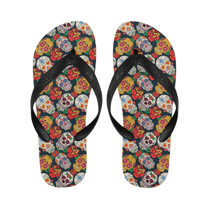 Sugar Skull Print Design LKS306 Flip Flops