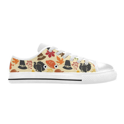 Thanksgiving Print Design LKS303 Women's White Low Top Shoes