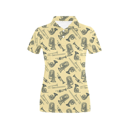 Tuba Pattern Print Design 01 Women's Polo Shirt
