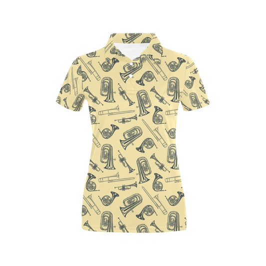 Tuba Pattern Print Design 01 Women's Polo Shirt