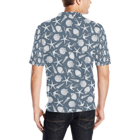 Products Seashell Print Design LKS306 Men Polo Shirt