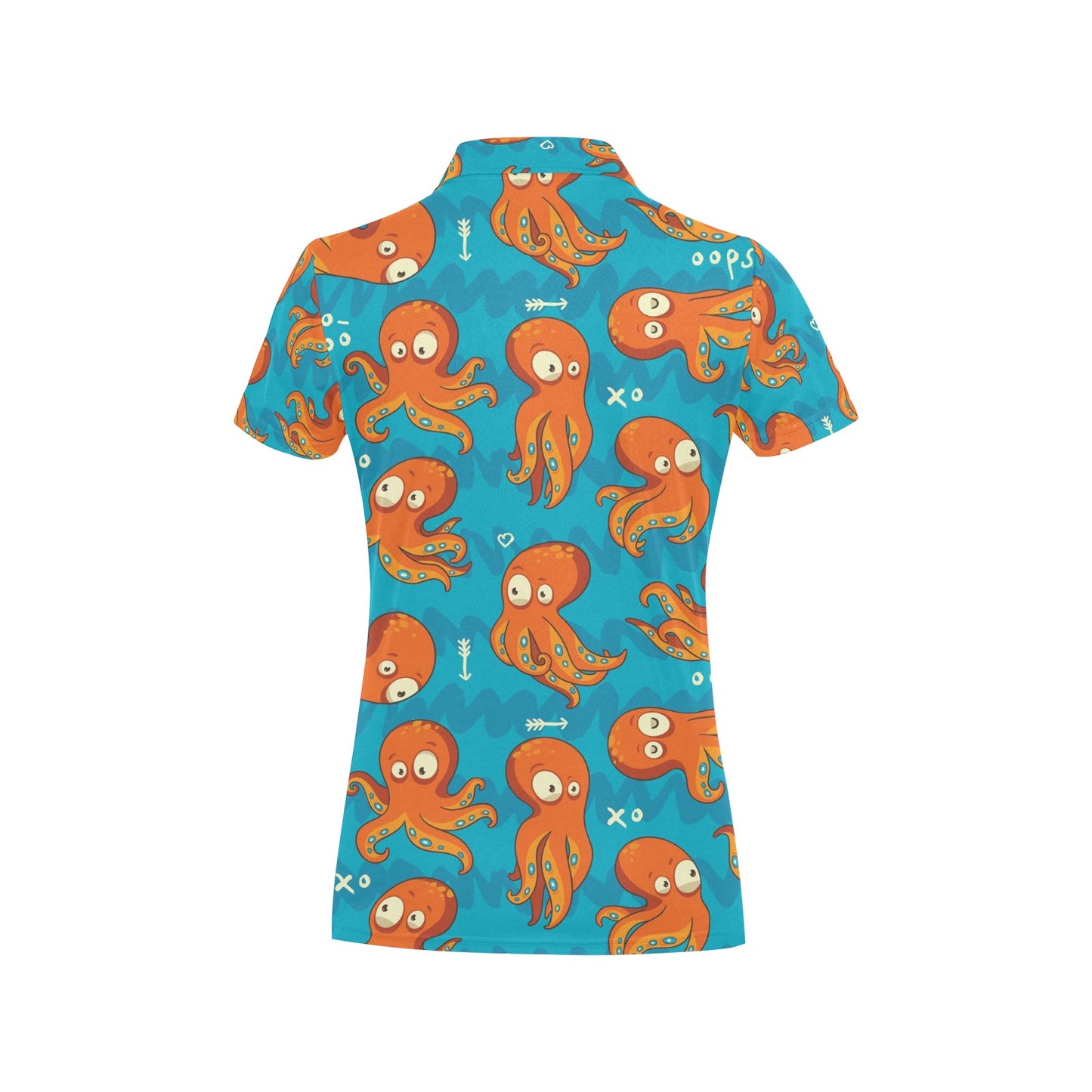 Octopus Pattern Print Design A02 Women's Polo Shirt