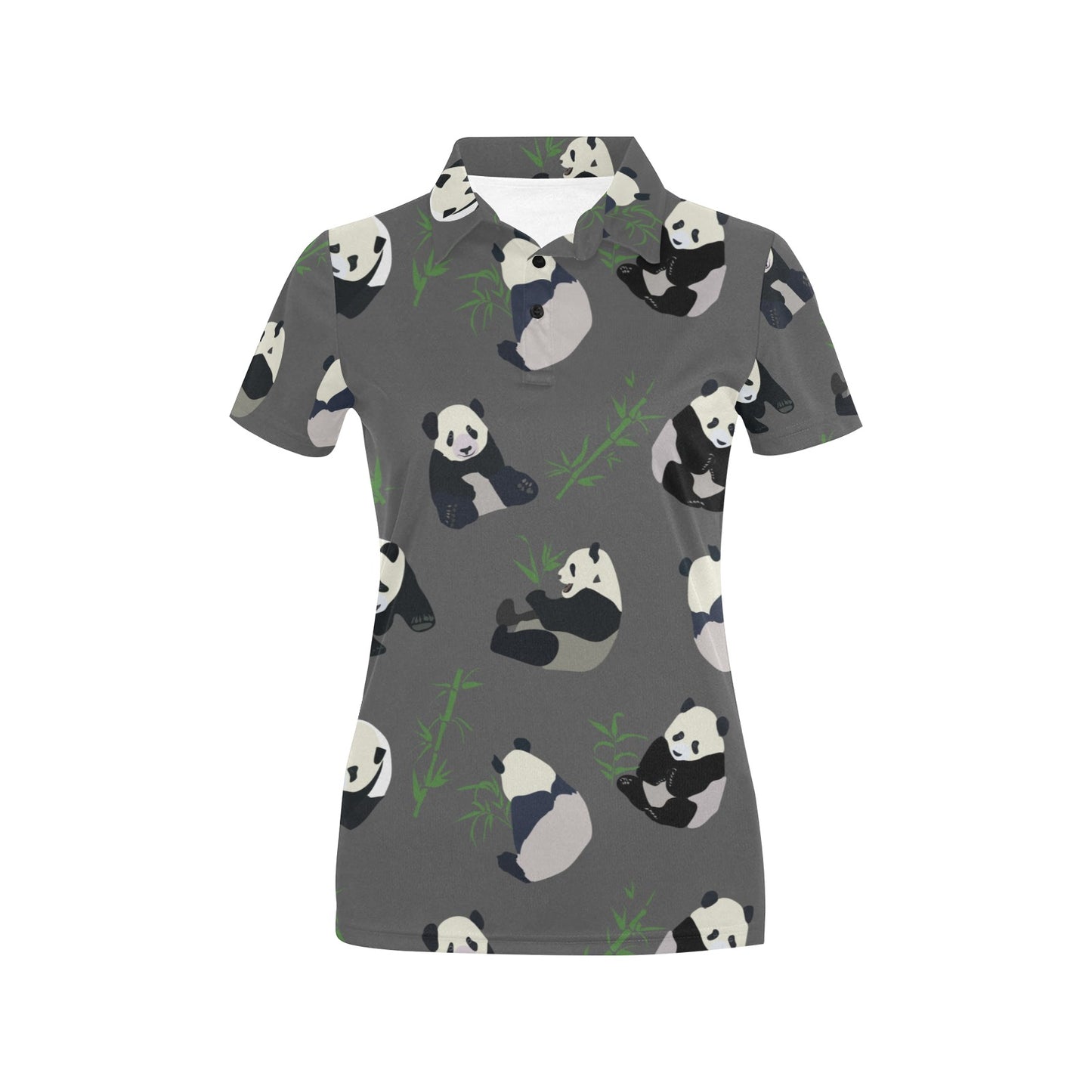 Panda Pattern Print Design A06 Women's Polo Shirt