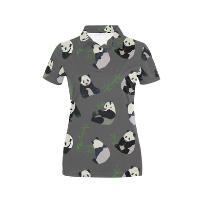 Panda Pattern Print Design A06 Women's Polo Shirt