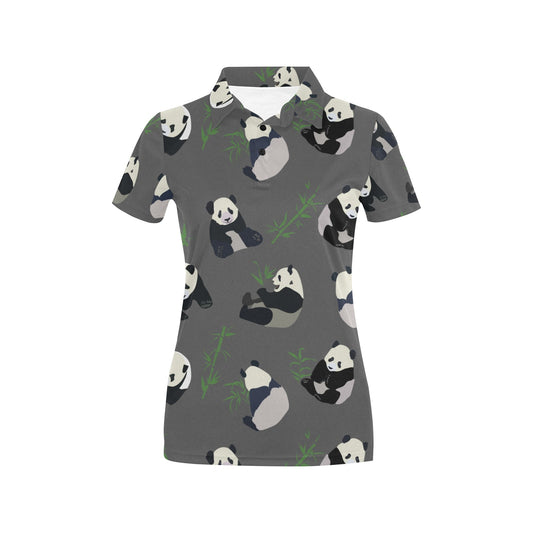 Panda Pattern Print Design A06 Women's Polo Shirt