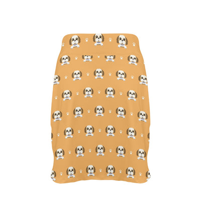 Shih Tzu Print Design LKS303 17" Golf & Pickleball Skort with Pockets
