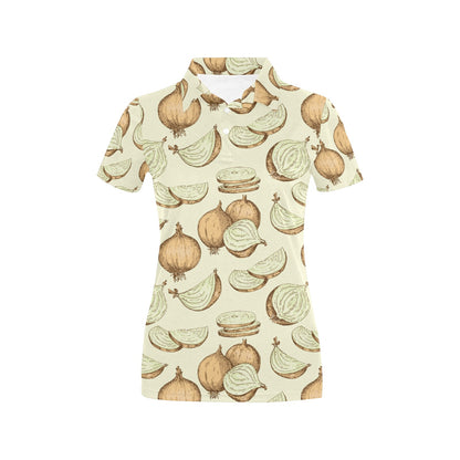 Onion Pattern Print Design A02 Women's Polo Shirt