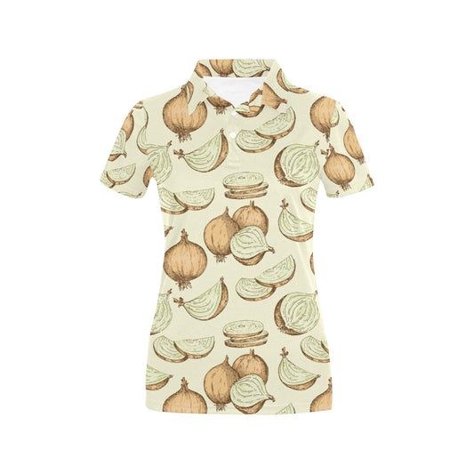Onion Pattern Print Design A02 Women's Polo Shirt