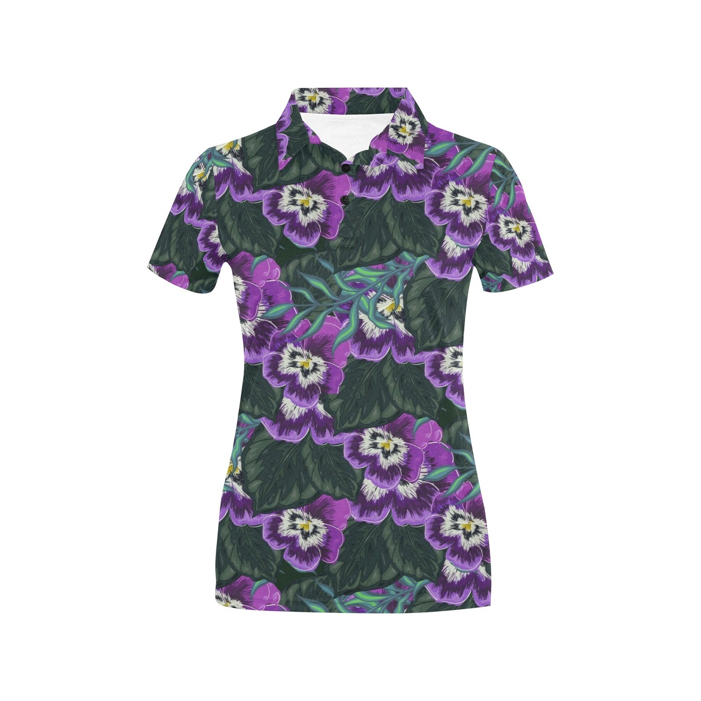 Pansy Pattern Print Design PS07 Women's Polo Shirt