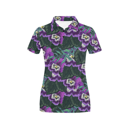 Pansy Pattern Print Design PS07 Women's Polo Shirt