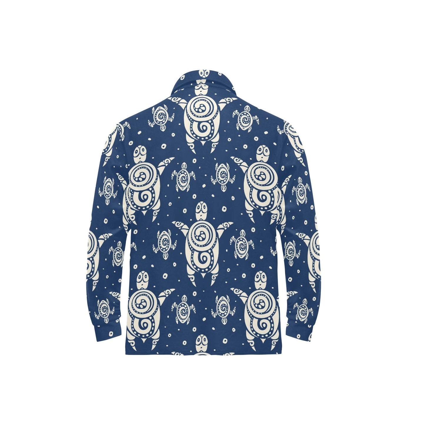 Sea Turtle Tribal Long Sleeve Polo Shirt For Men's