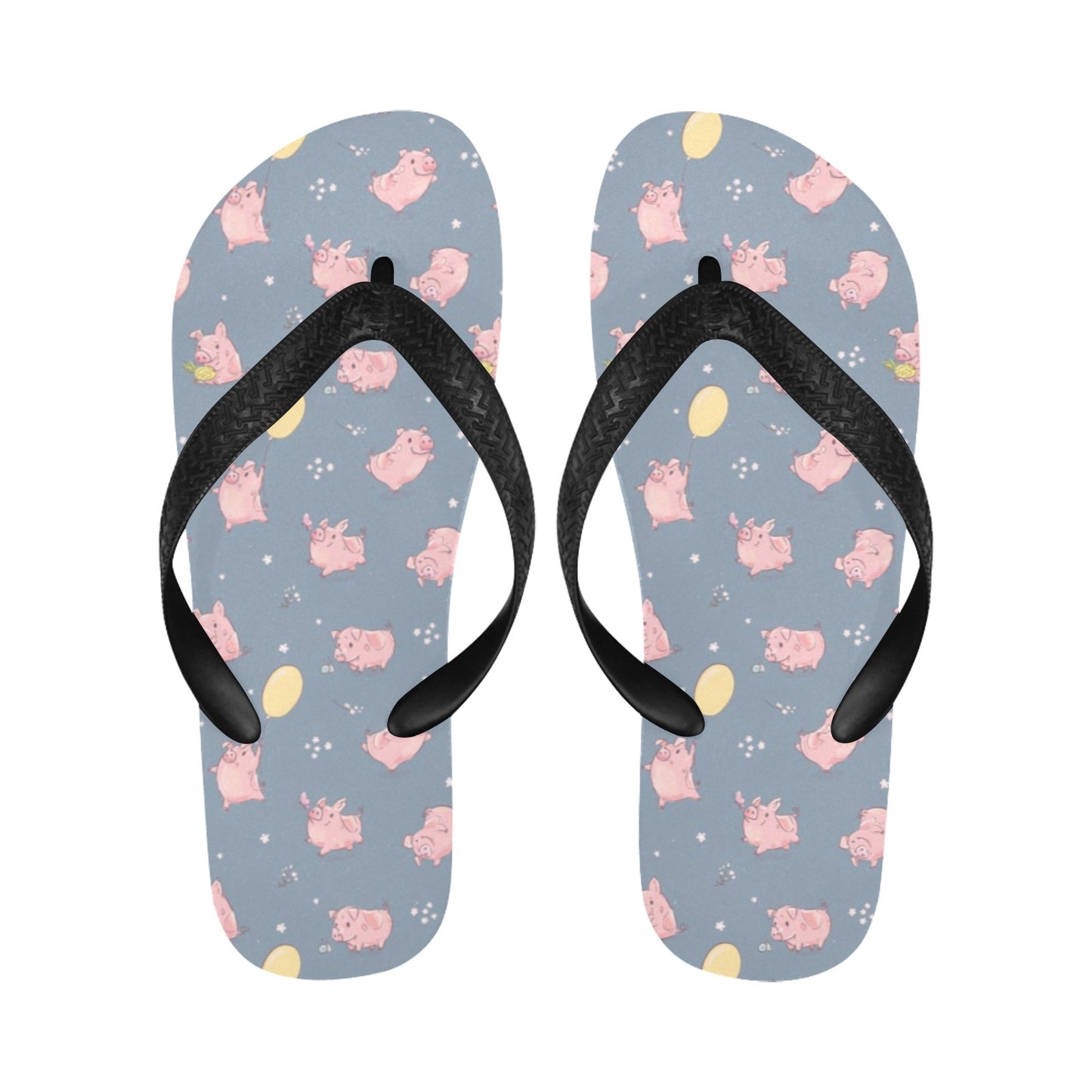 Pig Print Design LKS405 Flip Flops