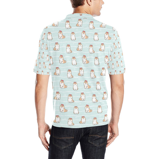 Shiba Inu Print Design LKS3011 Men Polo Shirt