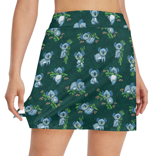 Koala Blue Design Print 17" Golf & Pickleball Skort with Pockets