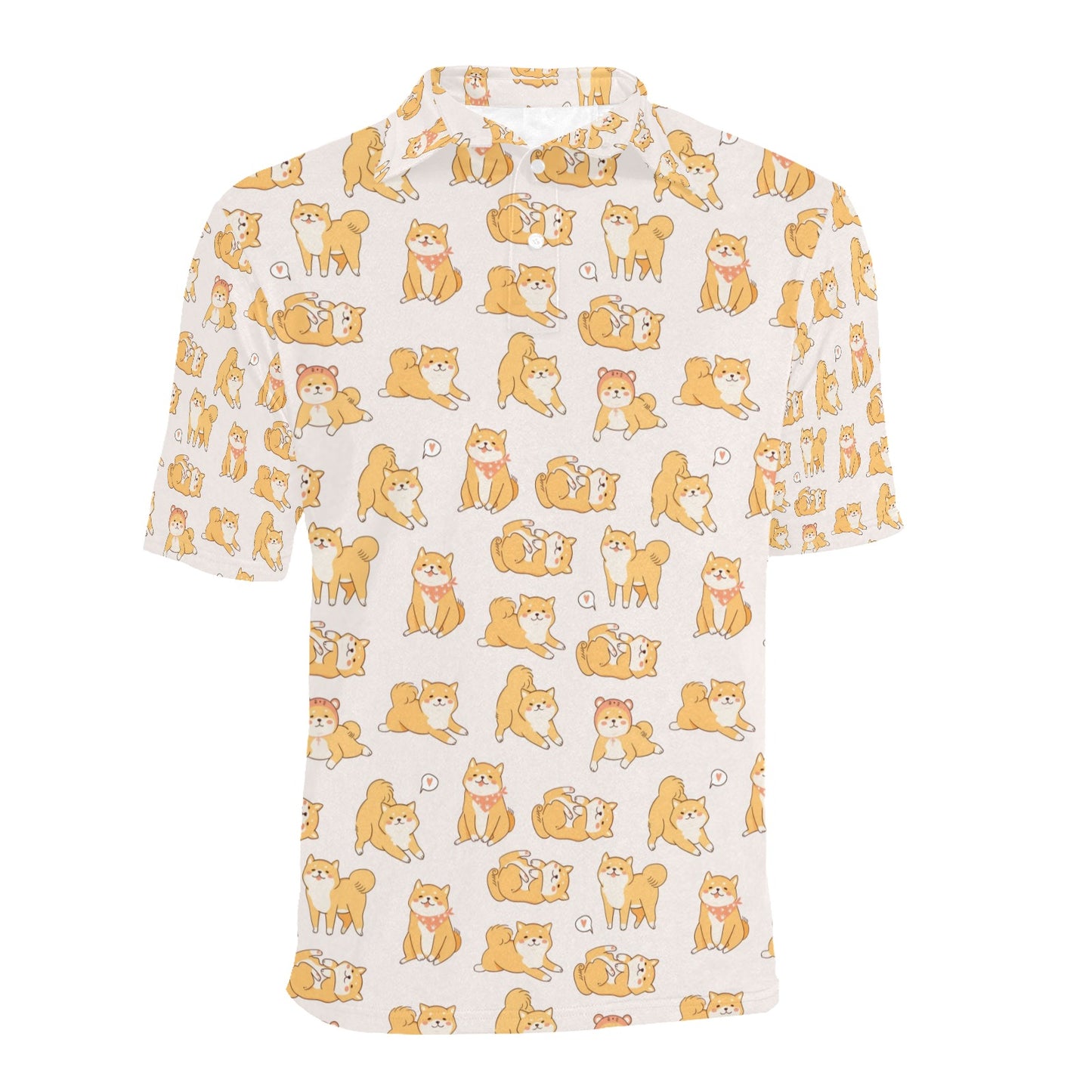 Shiba Inu Print Design LKS308 Men Polo Shirt