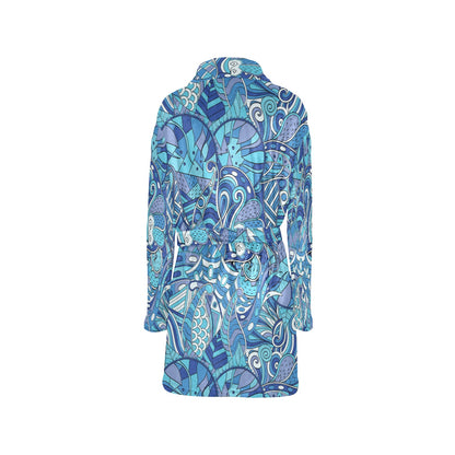 Funky Retro Pattern Print Design A02 Women's Fleece Robe
