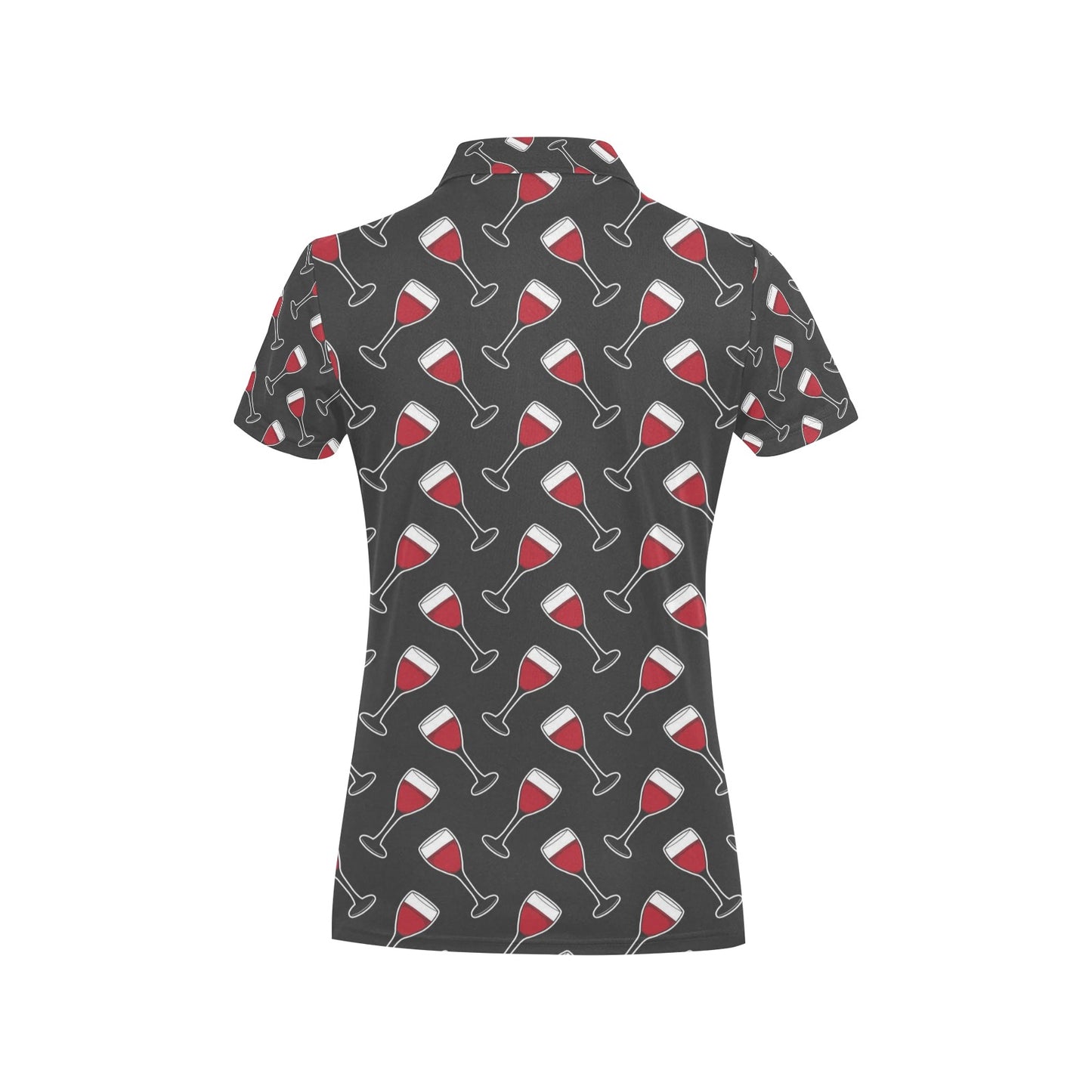 Wine Print Design LKS308 Women's Polo Shirt