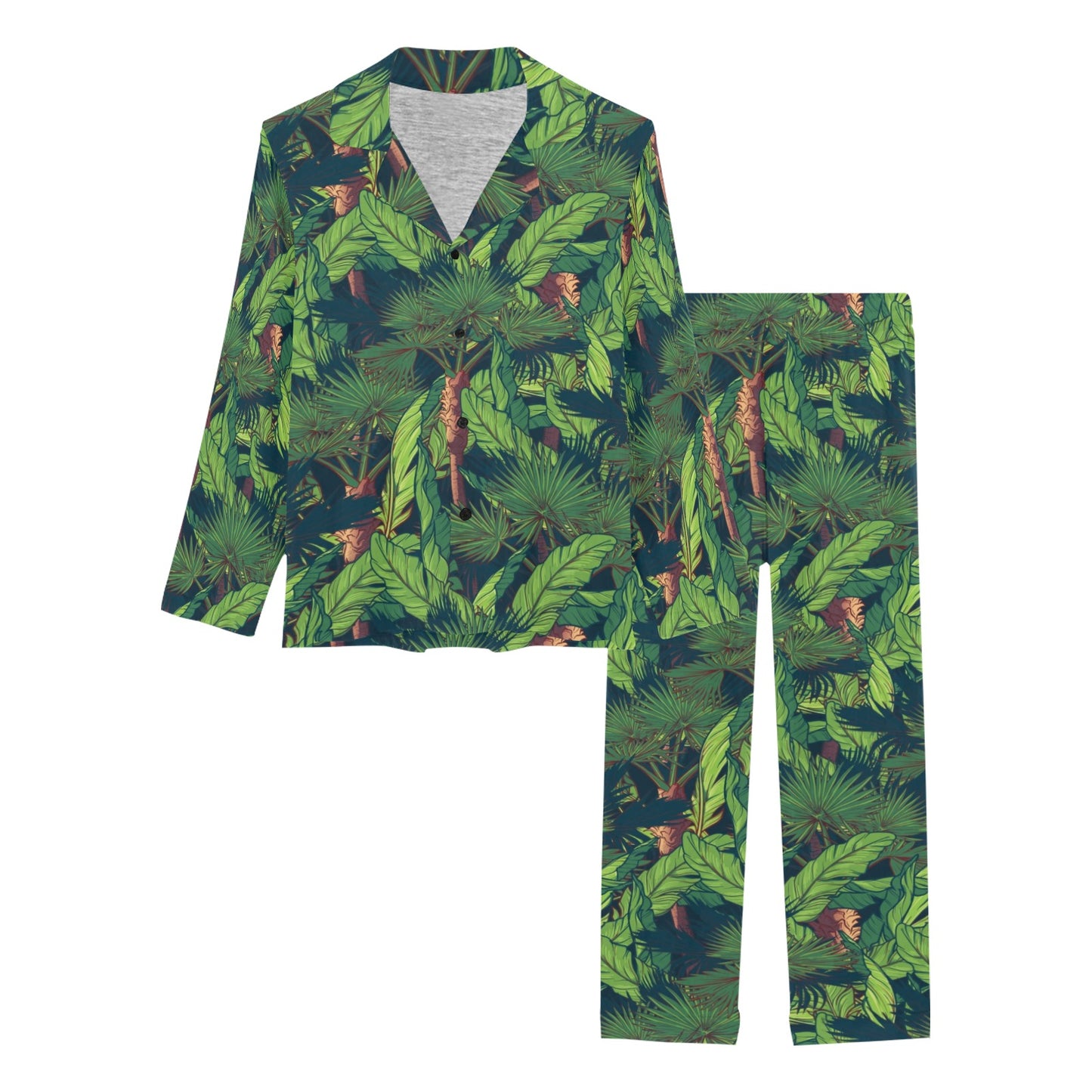 Rainforest Pattern Print Design A01 Women's Long Pajama Set