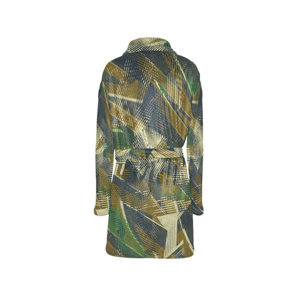 Military Camouflage Pattern Print Design 01 Women's Fleece Robe