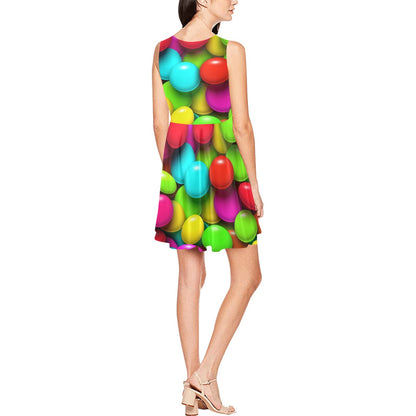 Candy Pattern Print Design CA03 Sleeveless Dress