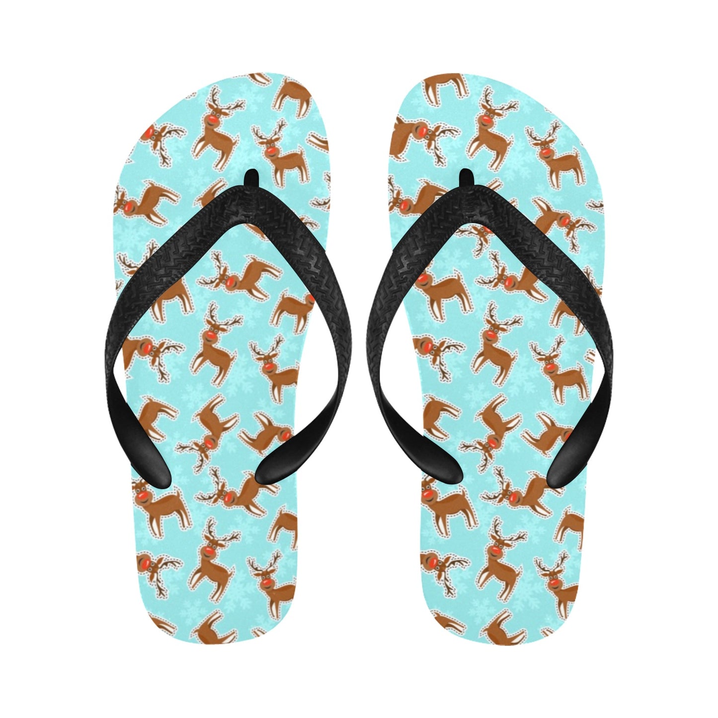Reindeer Print Design LKS403 Flip Flops