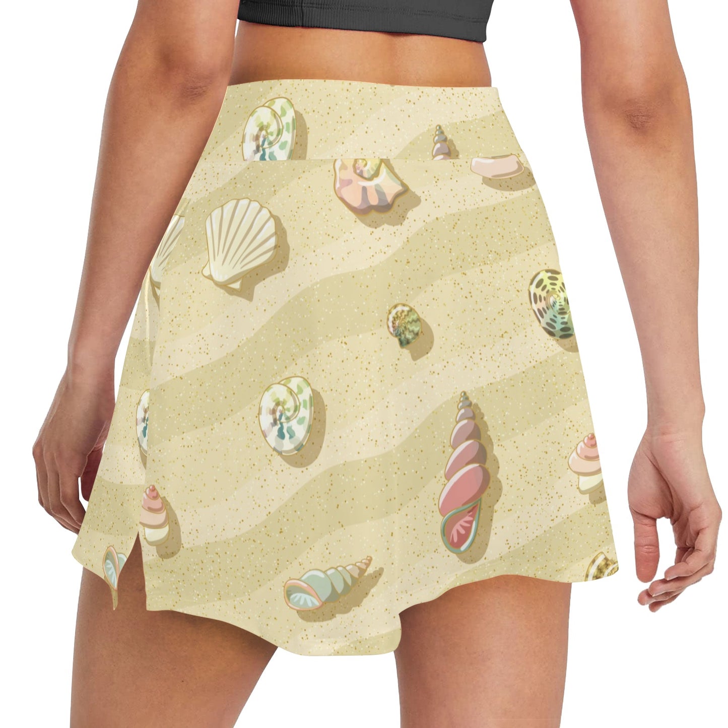 Beach with Seashell Theme 17" Golf & Pickleball Skort with Pockets